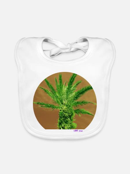 Grüne Palme - Baby Bio-Lätzchen - Weiß