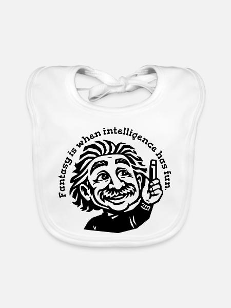 FANTASY = IQ + FUN - Baby Bio-Lätzchen - Weiß - Vorne