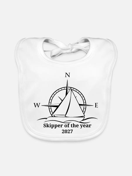 Skipper of the year 2027 - Baby Bio-Lätzchen - Weiß