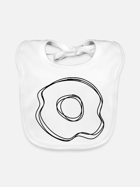 Spiegelei handgezeichnet - Baby Bio-Lätzchen - Weiß - Vorne
