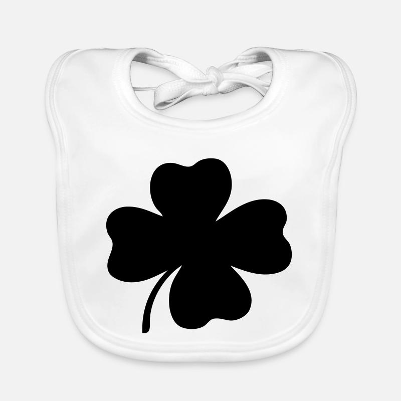 Trèfle à quatre feuilles - Bavoir bio Bébé - blanc