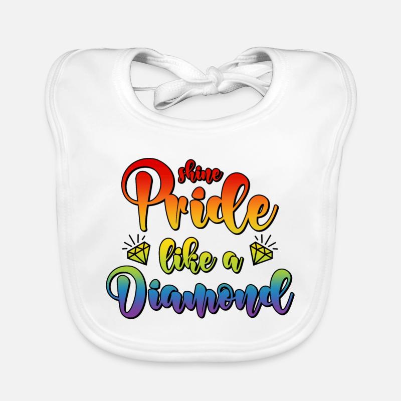 LGBT CSD Spruch Diamant Shine Pride Like A Diamond - Baby Bio-Lätzchen - Weiß