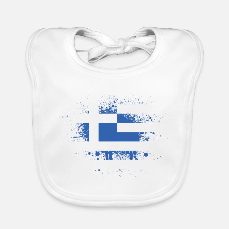 Grèce drapeau blob Athènes Crète Kos Hellas Bavoir bio Bébé