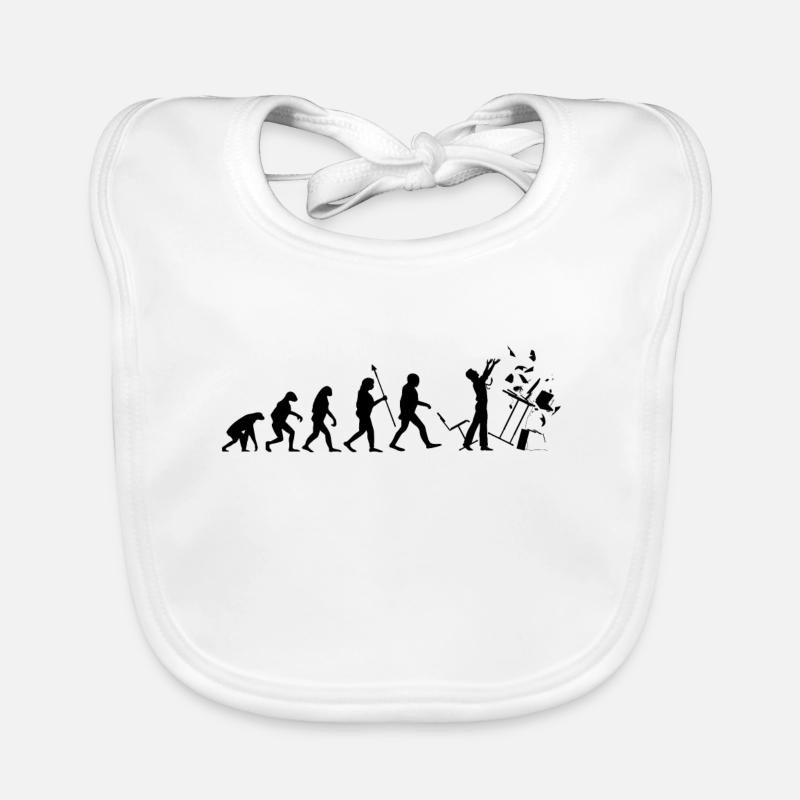 Evolution PC Wut ausrasten Zorn Ärger Computer Fun Baby Bio-Lätzchen