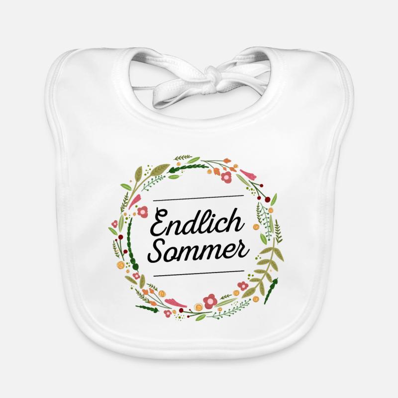 Endlich Sommer | Blumen Design | Geschenkidee Baby Bio-Lätzchen