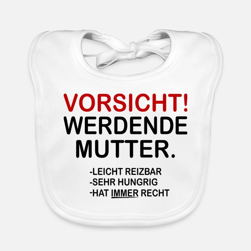 Vorsicht! Werdende Mutter. - Baby Bio-Lätzchen - Weiß