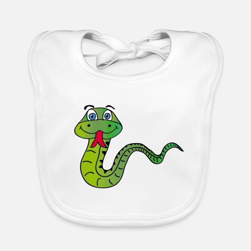 Serpent - Bavoir bio Bébé - blanc
