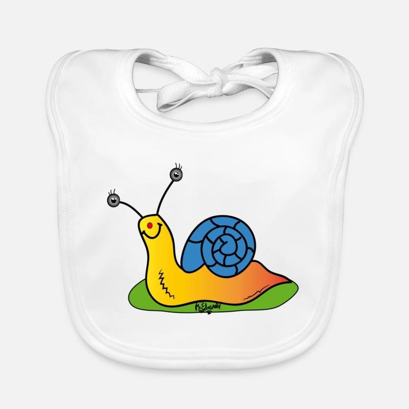 Escargot - Bavoir bio Bébé - blanc
