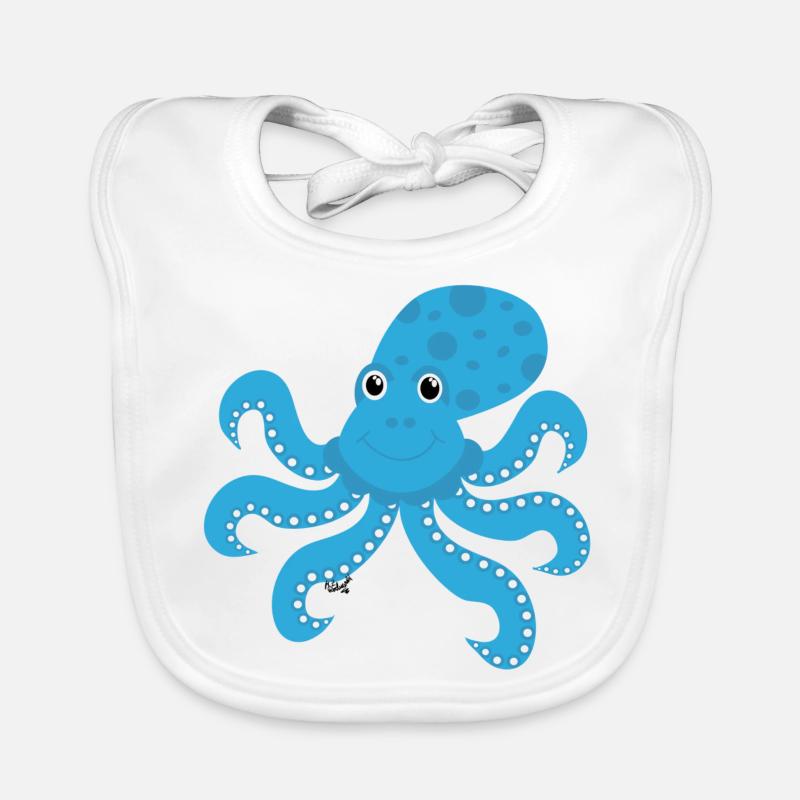 Kraken - Baby Bio-Lätzchen - Weiß