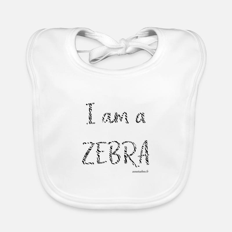 I am a zebra - Bavoir bio Bébé - blanc