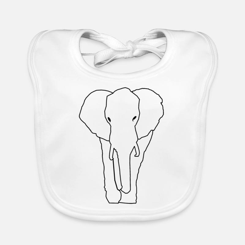 éléphant line art Bavoir bio Bébé