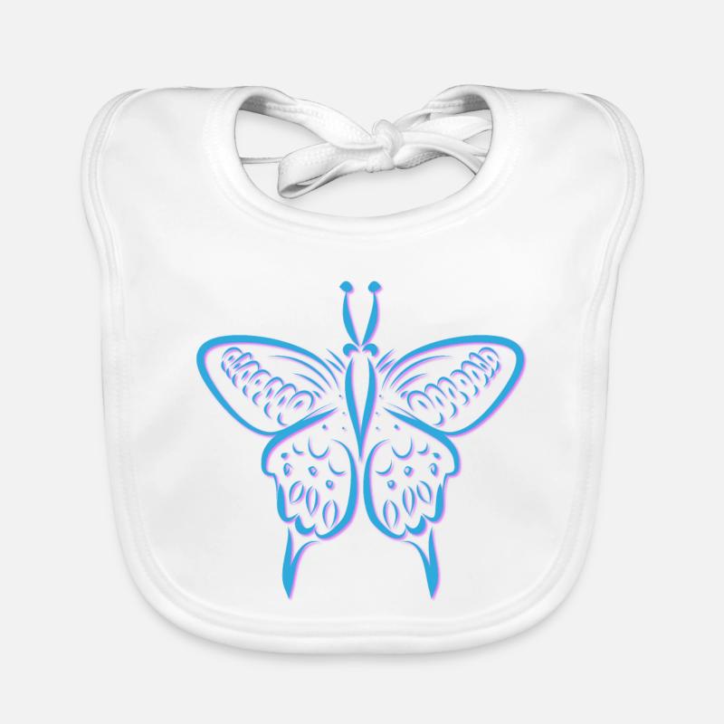 Schmetterling - Baby Bio-Lätzchen - Weiß