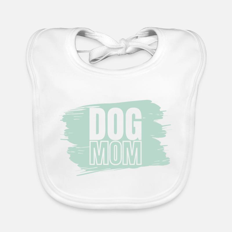 Dog Mum green white Organic Baby Bibs