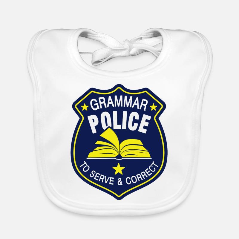 Grammatik Polizei Sprache Sprachlehrer Baby Bio-Lätzchen