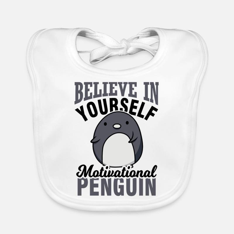 Pingouin motivant Bavoir bio Bébé