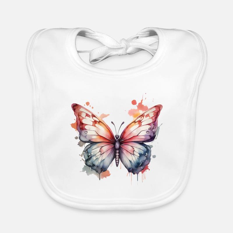 Farbenfroher Flug: Prächtiger Schmetterling Baby Bio-Lätzchen