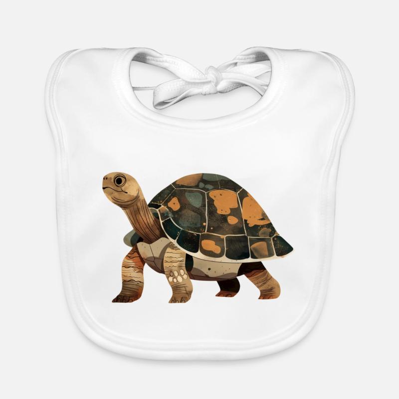 Tortue - Bavoir bio Bébé - blanc