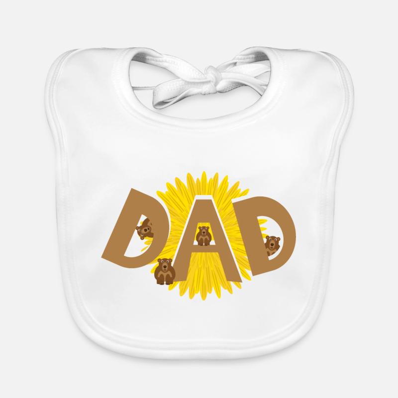 Vier Bären mit DAD, eine lustige Überraschung. Baby Bio-Lätzchen