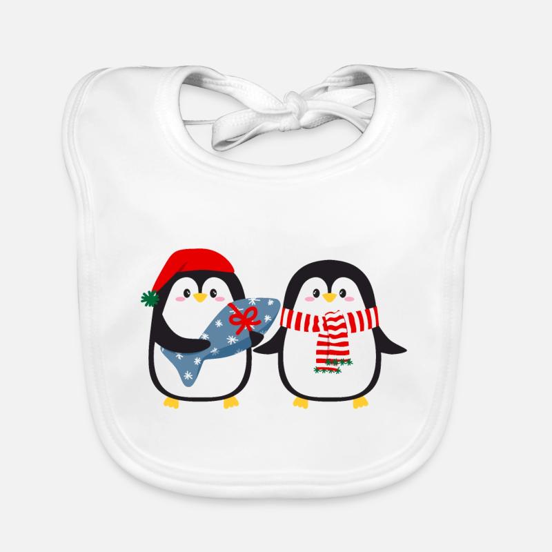 Mignons pingouins avec cadeau Bavoir bio Bébé