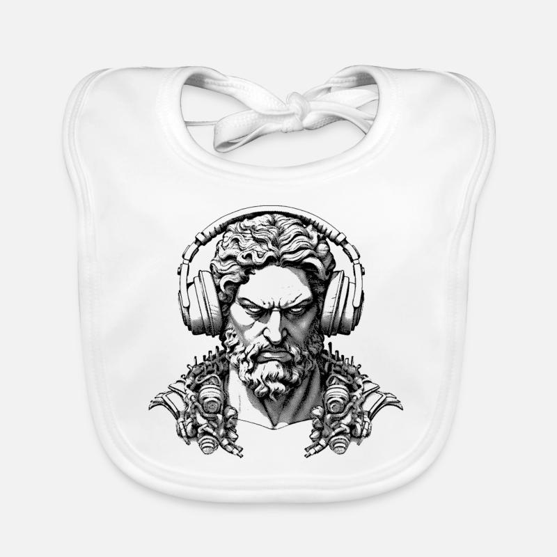Déclaration sonore: le design du casque de Zeus. Bavoir bio Bébé