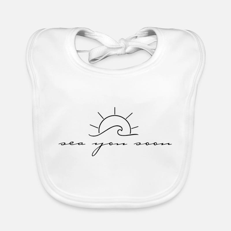 Spruch minimalistisches Design Reise Urlaub Meer Baby Bio-Lätzchen