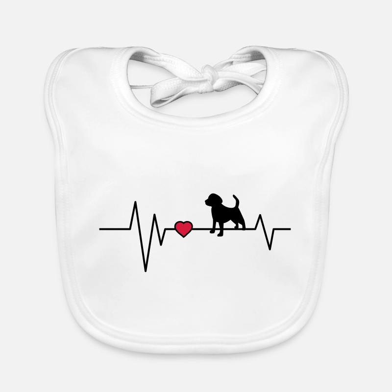 Heartbeat Beagle Dog Organic Baby Bibs