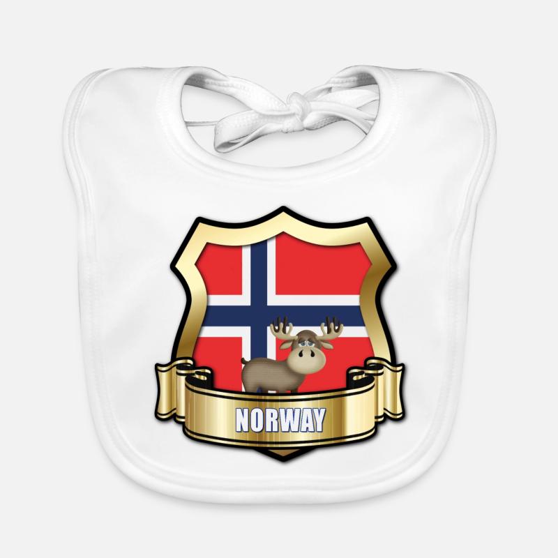 Norwegen - Baby Bio-Lätzchen - Weiß