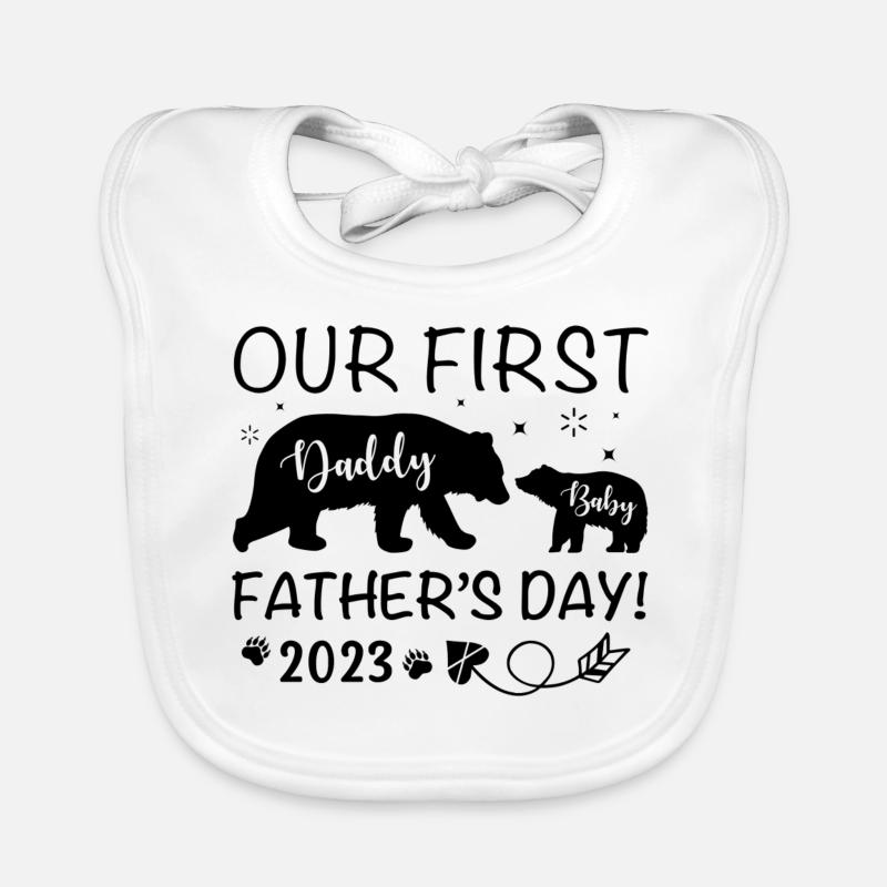 Daddy and Baby First Father's Day Organic Baby Bibs