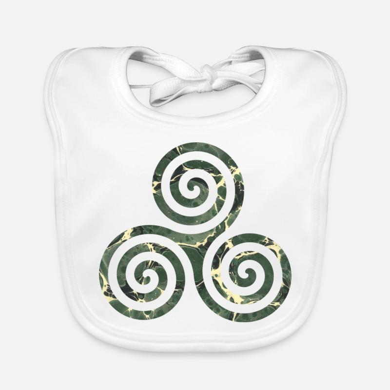 symbole celtique triskele e 226 - Bavoir bio Bébé - blanc