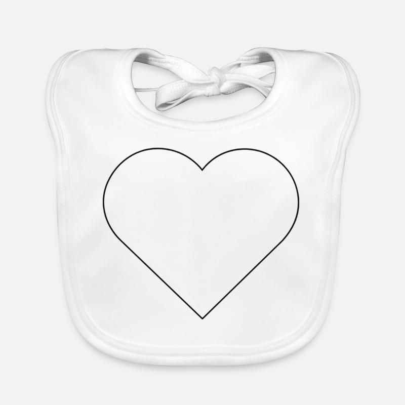 Template heart frame design Organic Baby Bibs