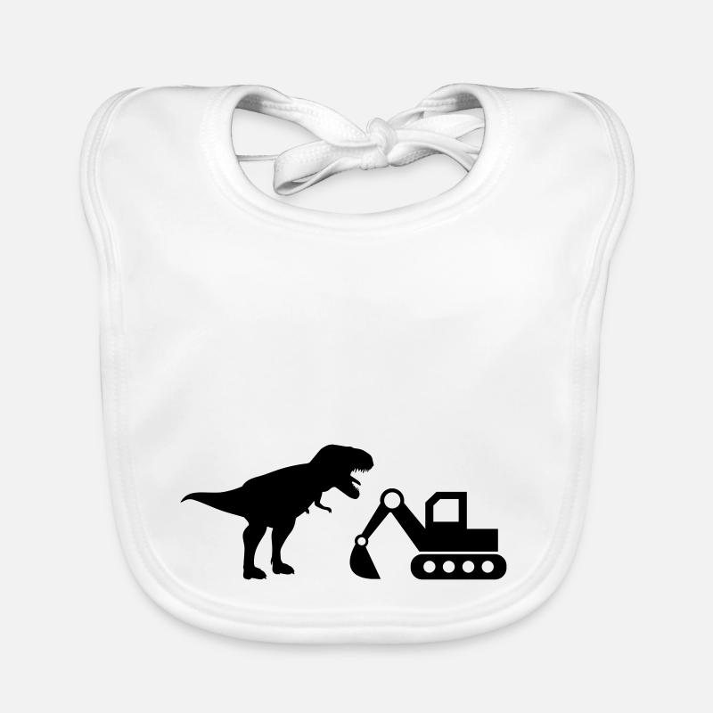 Construction de chantier d'excavatrice T-Rex Dinosaur Construction Worker Bavoir bio Bébé