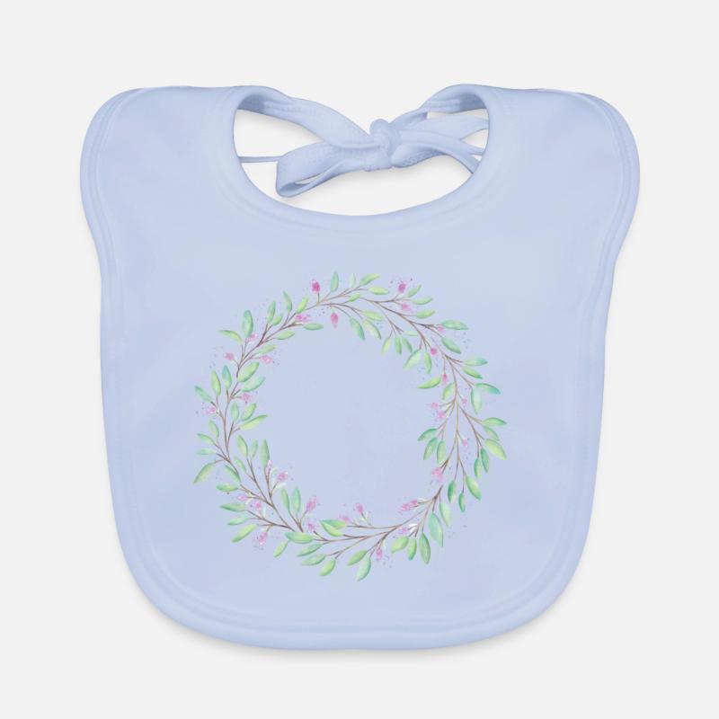 Couronne de fleurs, personnalisable Bavoir bio Bébé