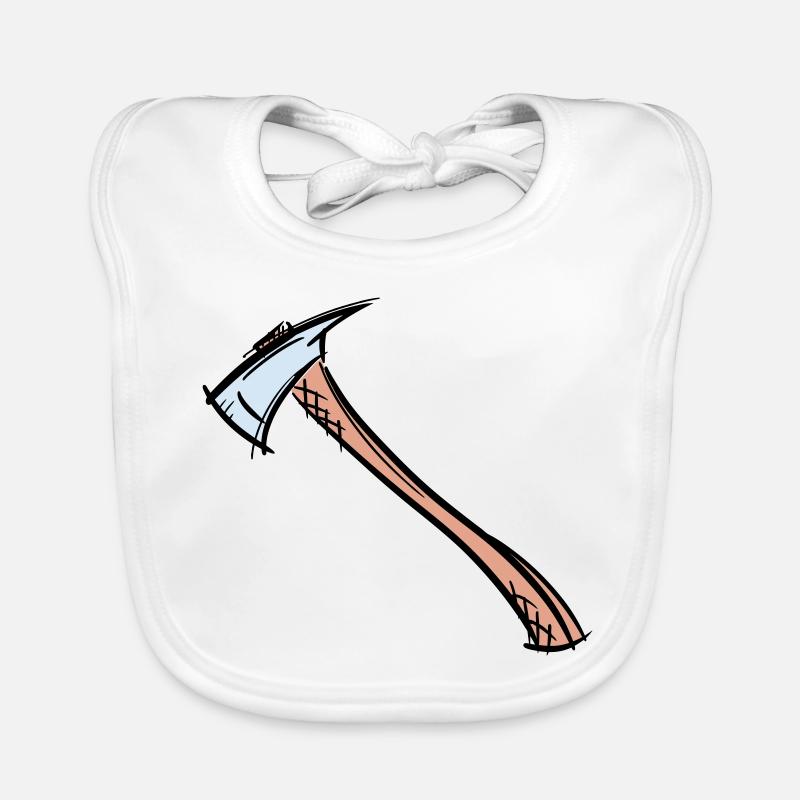 Dessin de hache / hache de pompier. Pompier. Bavoir bio Bébé