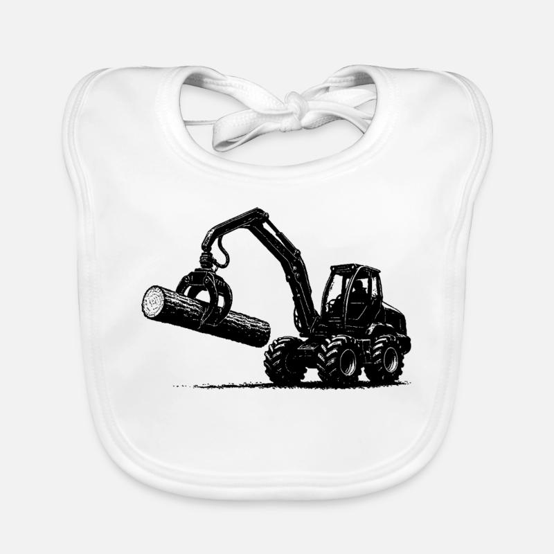 Trekker with Log (Black) Organic Baby Bibs