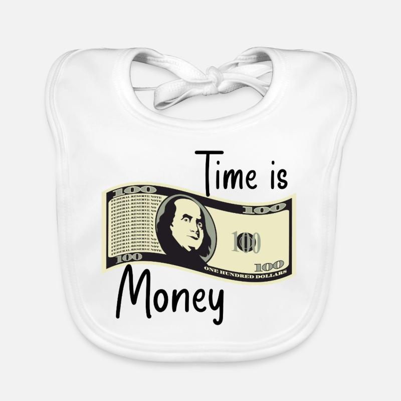 Time is money Organic Baby Bibs