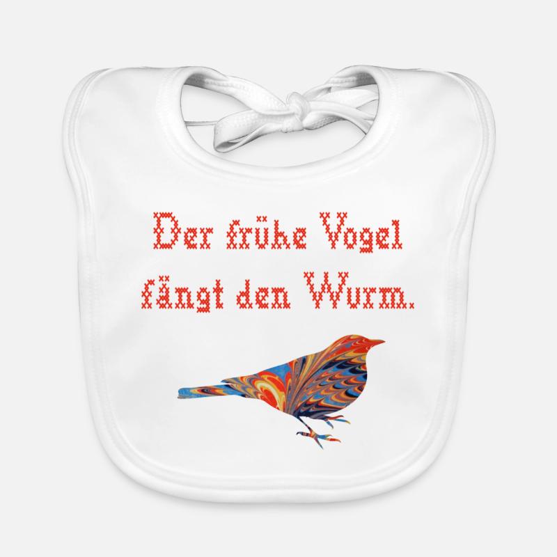 der fruehe vogel faengt den wurm e 58 Baby Bio-Lätzchen