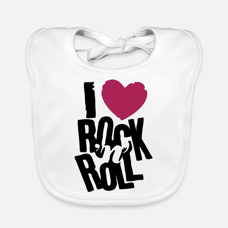 i love rock n roll - Bavoir bio Bébé - blanc