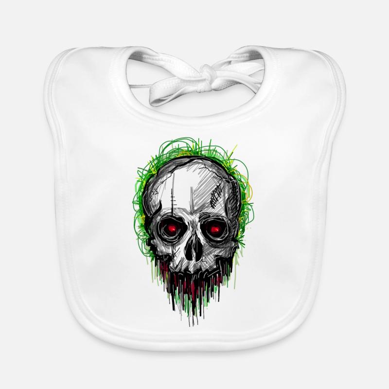 skull_scribble Baby Bio-Lätzchen