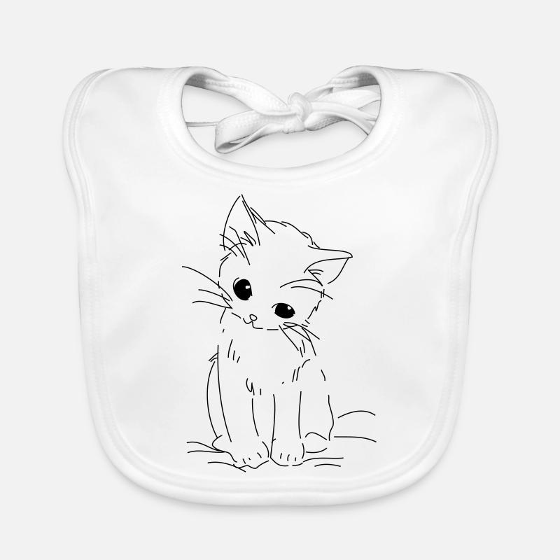 chaton timide Bavoir bio Bébé