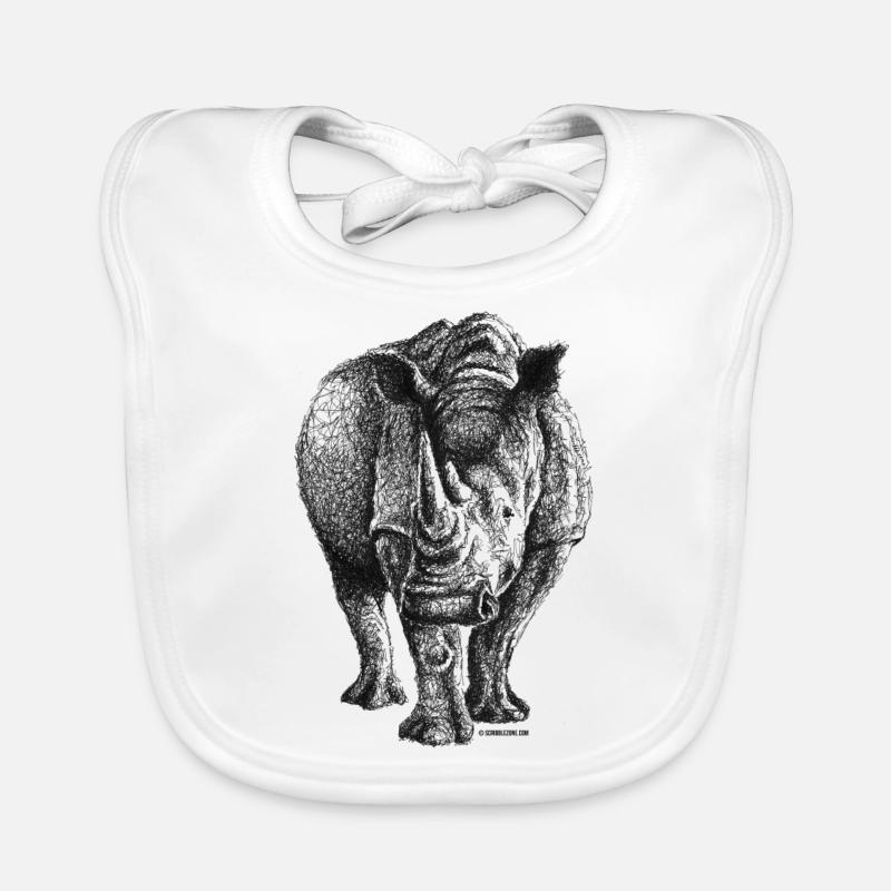 Scribbled Rhino Baby Bio-Lätzchen