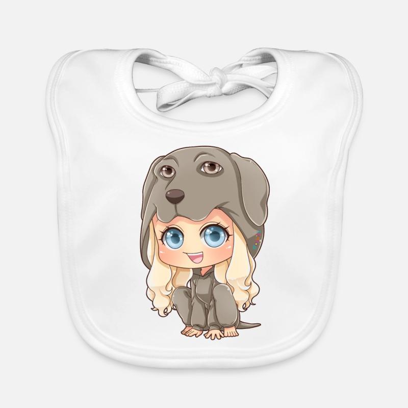 MOSBIES Hunde Chibi Weimaraner Hundeliebe Geschenk Baby Bio-Lätzchen