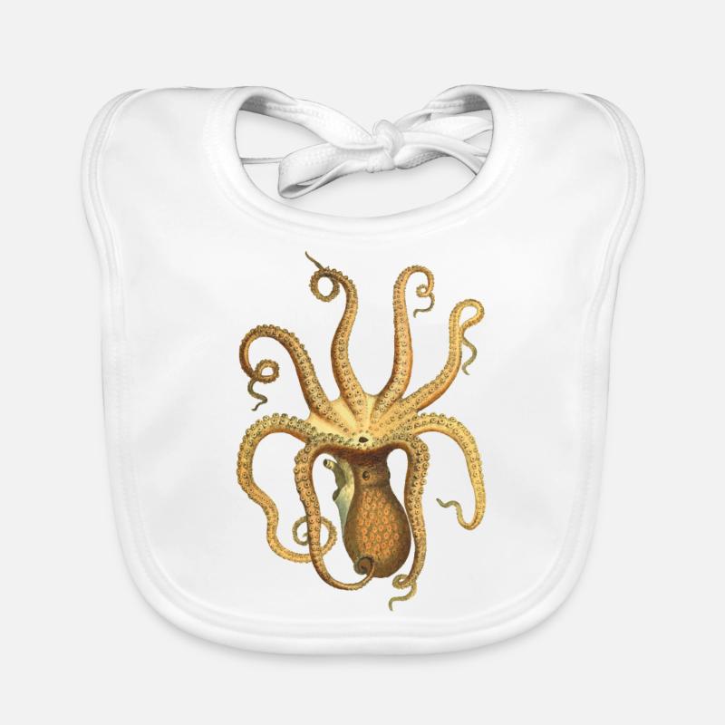squid giant octopus octopus octopus squid sepia fish Organic Baby Bibs