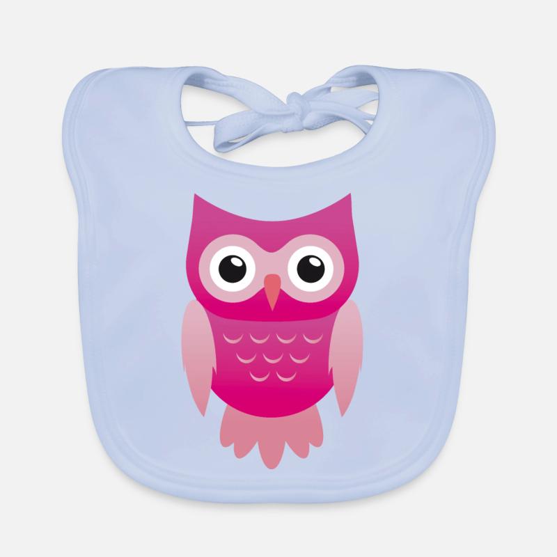 Comic Eule pink im Vector Design Baby Bio-Lätzchen