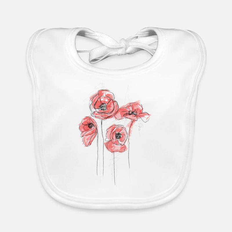 Mohnblüten Baby Bio-Lätzchen
