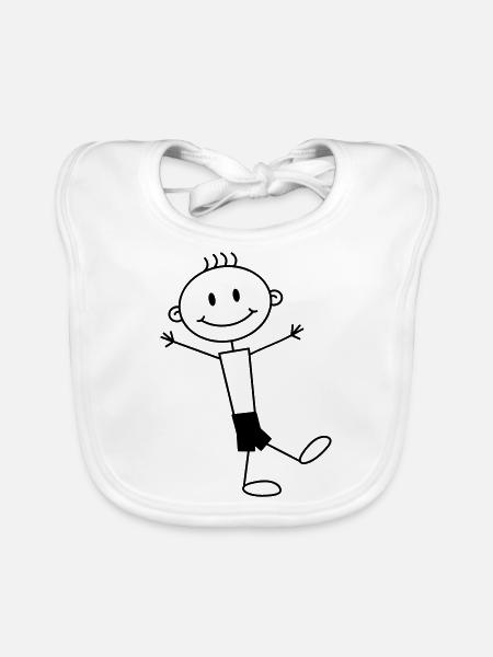 Cute Happy Boy - Bavoir bio Bébé - blanc - Devant