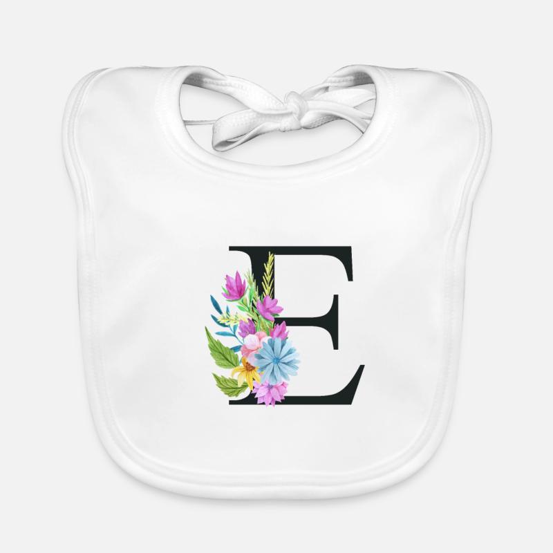 Lettre E noir Bavoir bio Bébé