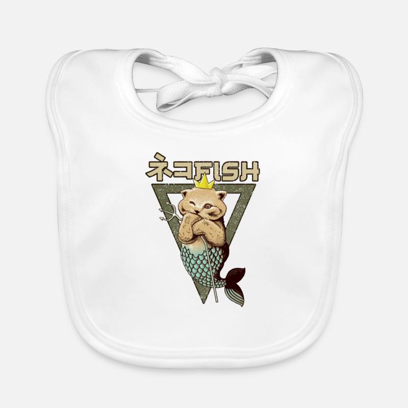 roi poisson-chat - Bavoir bio Bébé - blanc