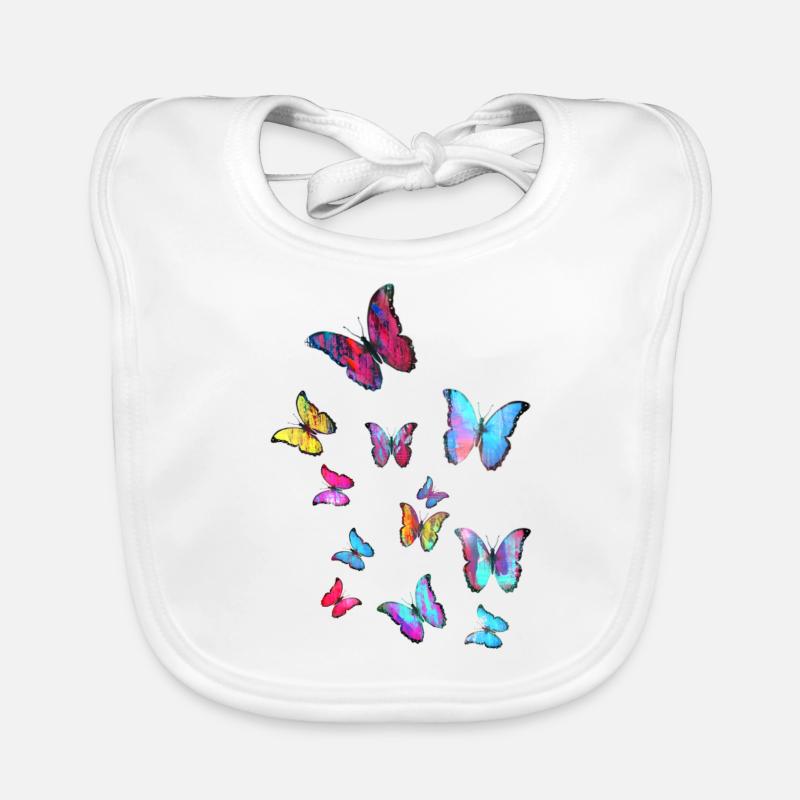 Papillon, papillon coloré, butterfly, essaim Bavoir bio Bébé