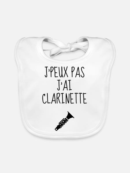 Clarinet Clarinetist Music Clarinette Musique - Organic Baby Bibs - white - Front