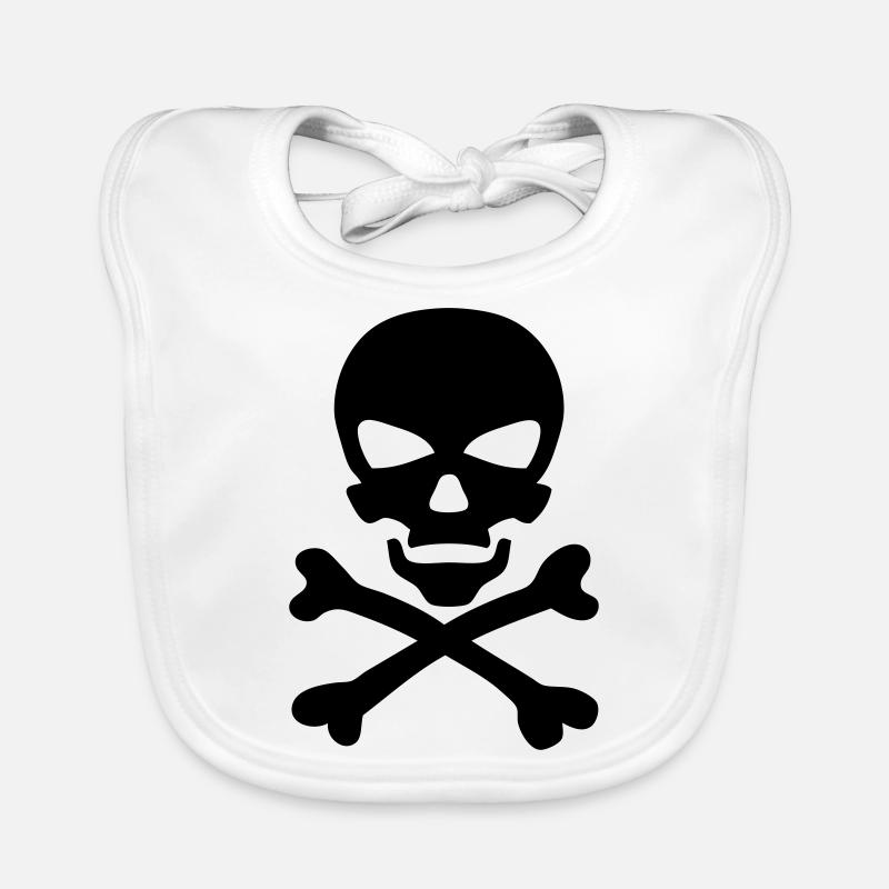 skull icon crosses bone Organic Baby Bibs